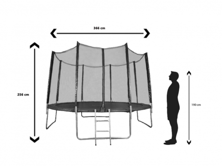 Trambulina si Plasa de Siguranta Sportmann 366 cm, Albastru [6]