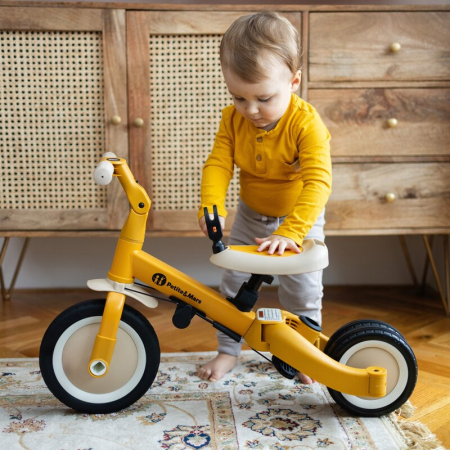 Tricicleta, Petite&Mars, Turbo, Editie limitata, 5 in 1, Multifunctionala, Vehicul de impins, Bicicleta cu/fara pedale, Cu maner de ghidaj, Detasabil, Roti din cauciuc, Pana la 25 kg, 1.5-5 ani, Dino [28]