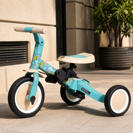 Tricicleta, Petite&Mars, Turbo, Editie limitata, 5 in 1, Multifunctionala, Vehicul de impins, Bicicleta cu/fara pedale, Cu maner de ghidaj, Detasabil, Roti din cauciuc, Pana la 25 kg, 1.5-5 ani, Dino [20]