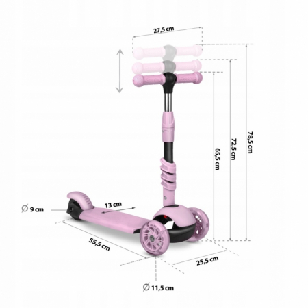 Trotineta 3 in 1 cu roti cu LED Ricokids Cubi [8]