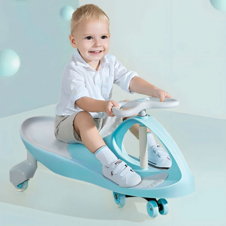 Trotineta gravitationala tip barca cu roti LED Ecotoys YM-SW-1 - Albastru [10]