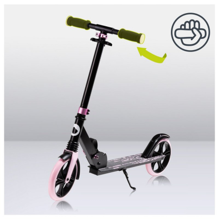 Trotineta, Lionelo, Luca, pentru copii sau adulti, Ultrapliabila, Pana la 100 Kg, Conform cu standardul european de securitate EN14619, Roz [15]