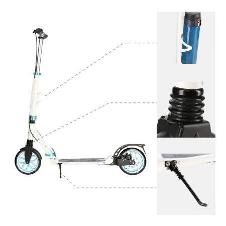 Trotineta Nils Extreme HM2040T, 200 mm, Alb [16]