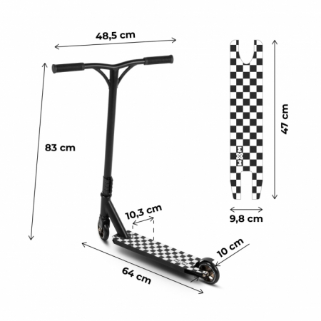 Trotineta pentru cascadorii WXM WRS-AV1 - Black White [7]
