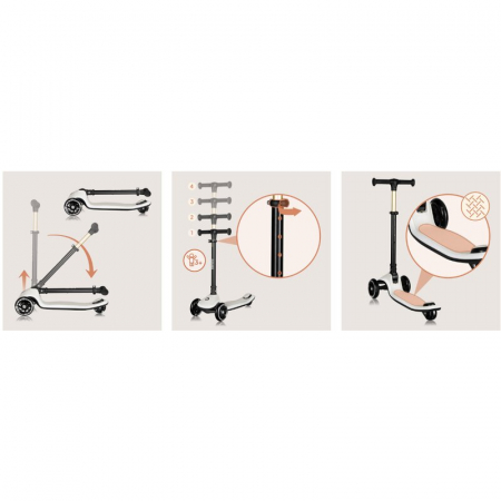 Trotineta pentru copii Lionelo Mey ultrapliabila cu lumini si cosulet pana la 50 Kg [31]