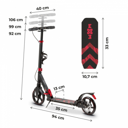 Trotineta pliabila de oras cu frana pe maner WXM RST-A02 - Red [12]