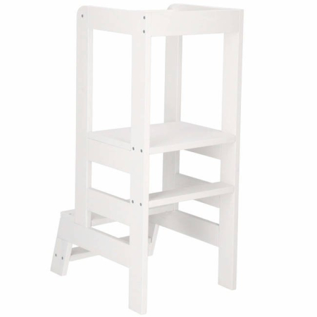 Turn de invatare ajustabil Learning Tower, tip Montessori, alb [3]