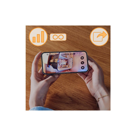 Video monitor, Lionelo, Babyline Go, Cu aplicatia dedicata Lionelo Smart, Mod de noapte 8m, Cu functie de iluminare, Pana la 5h functionare wireless, Comunicare bidirectionala, Rotatie 180 grade, Alb [15]
