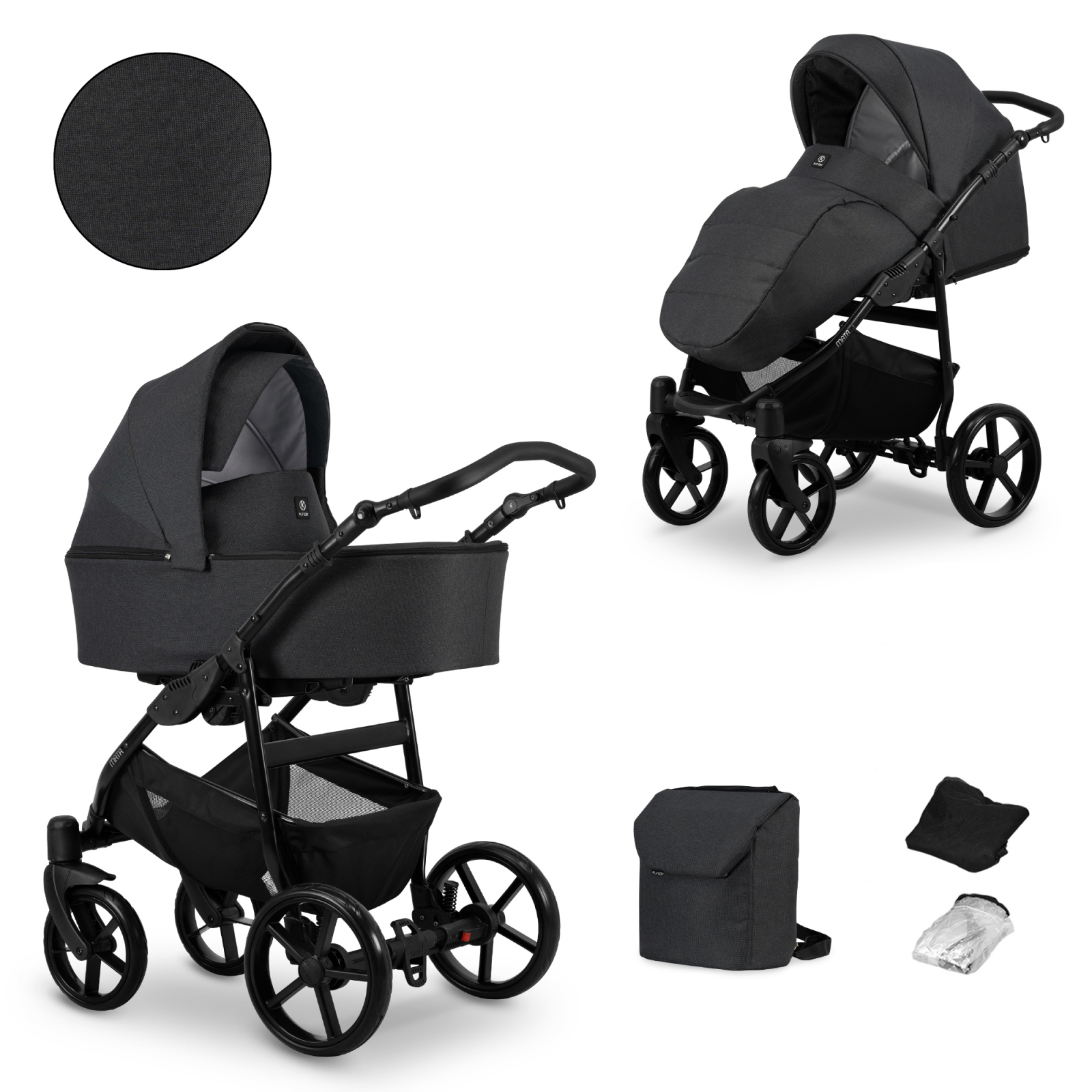 Carucior 2 in 1 Kunert MATA Cadru negru, 7