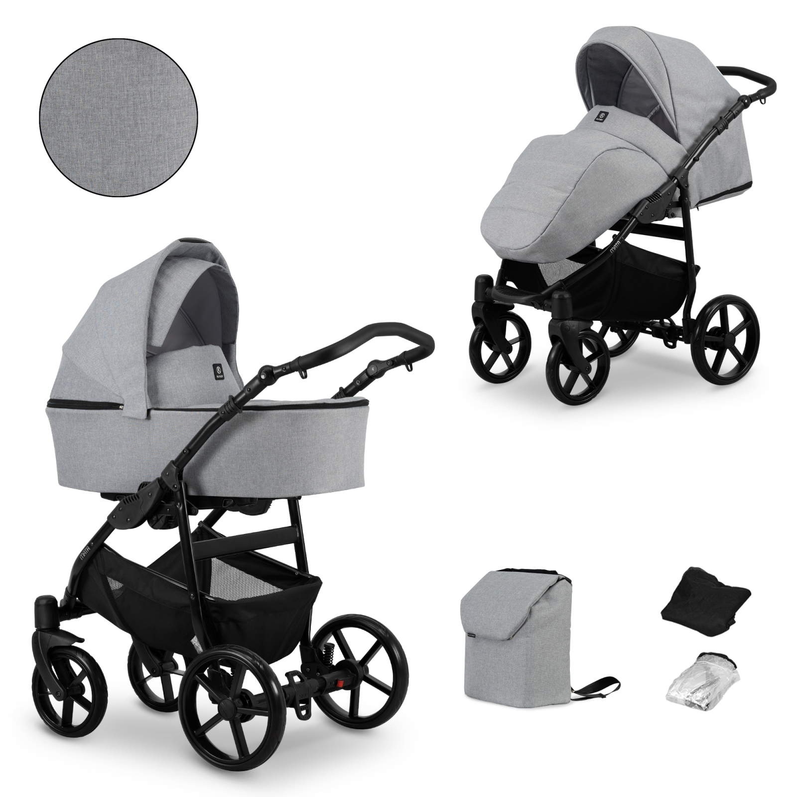 Carucior 2 in 1 Kunert MATA Cadru negru, 9