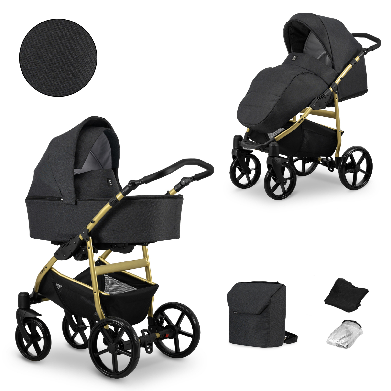 Carucior 2 in 1 Kunert MATA Cadru gold, 7