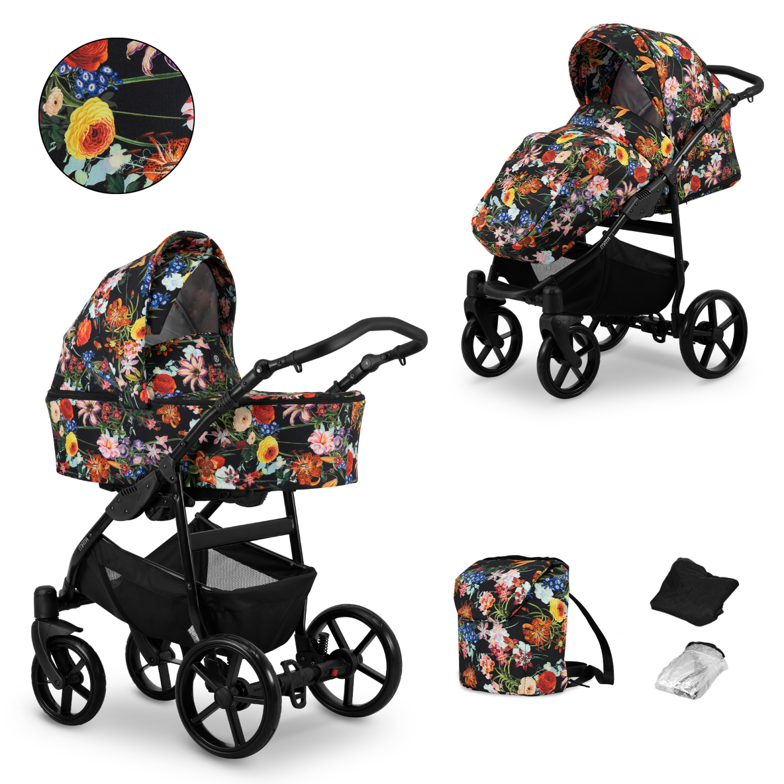 Carucior 2 in 1 Kunert MATA Cadru negru, 3