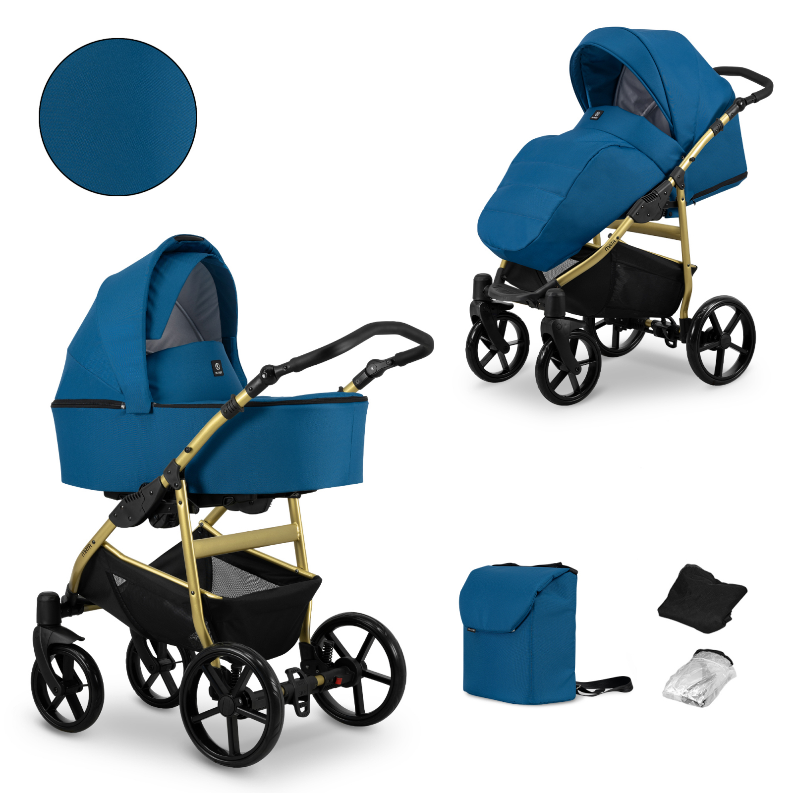 Carucior 2 in 1 Kunert MATA Cadru gold, 4