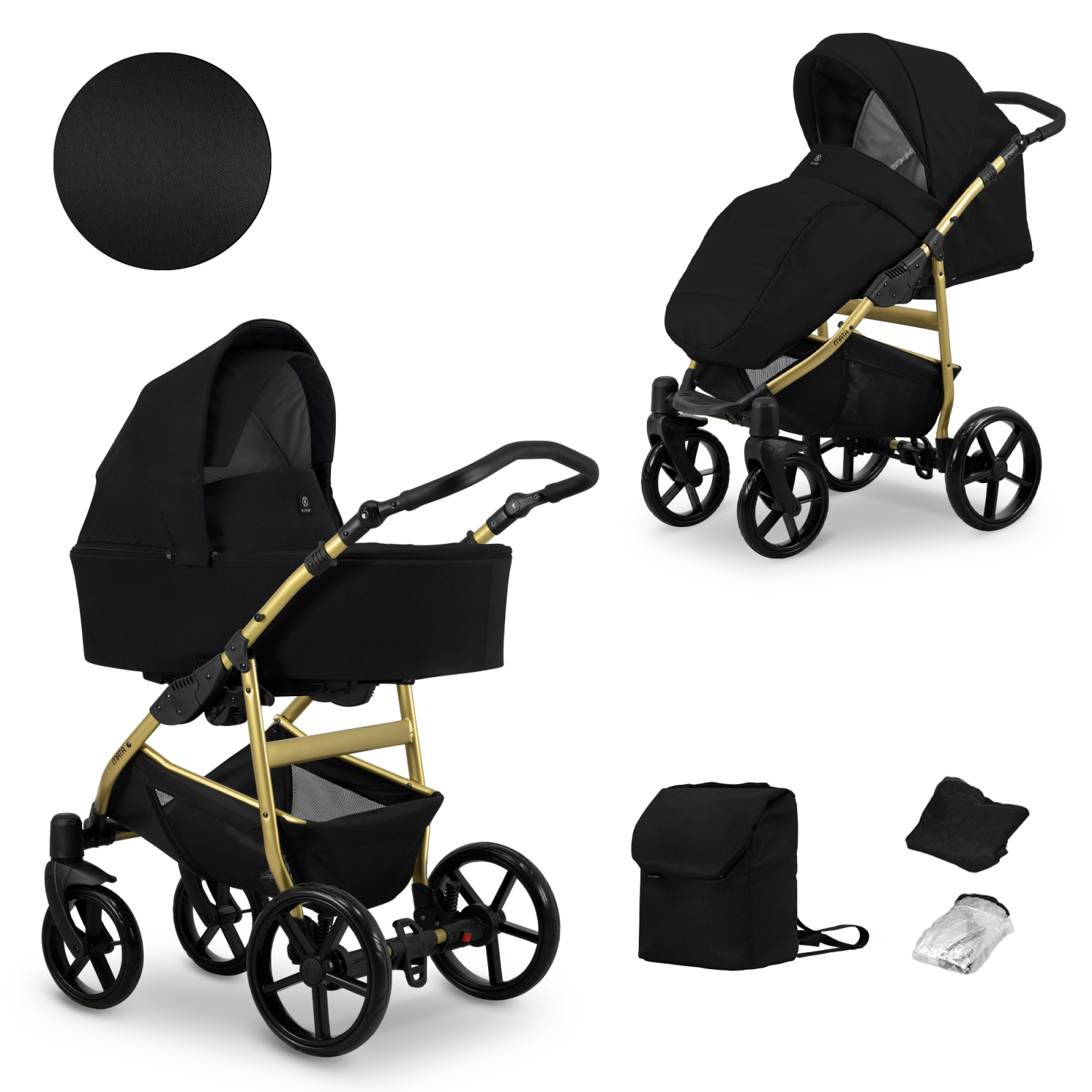 Carucior 2 in 1 Kunert MATA Cadru gold, 10