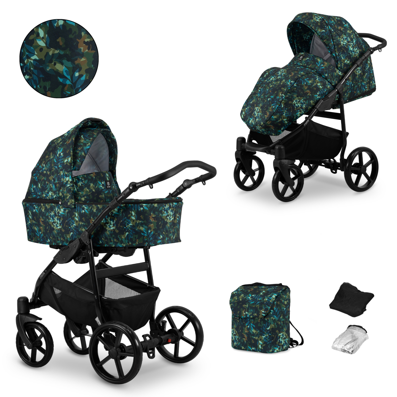 Carucior 2 in 1 Kunert MATA Cadru negru, 5