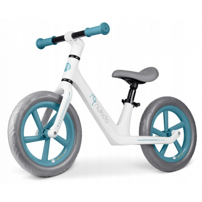 Bicicleta fara pedale pentru copii, 87 x 39 x 54 cm, roti EVA, Light Flee Nukido NK-604 Albastru cu alb