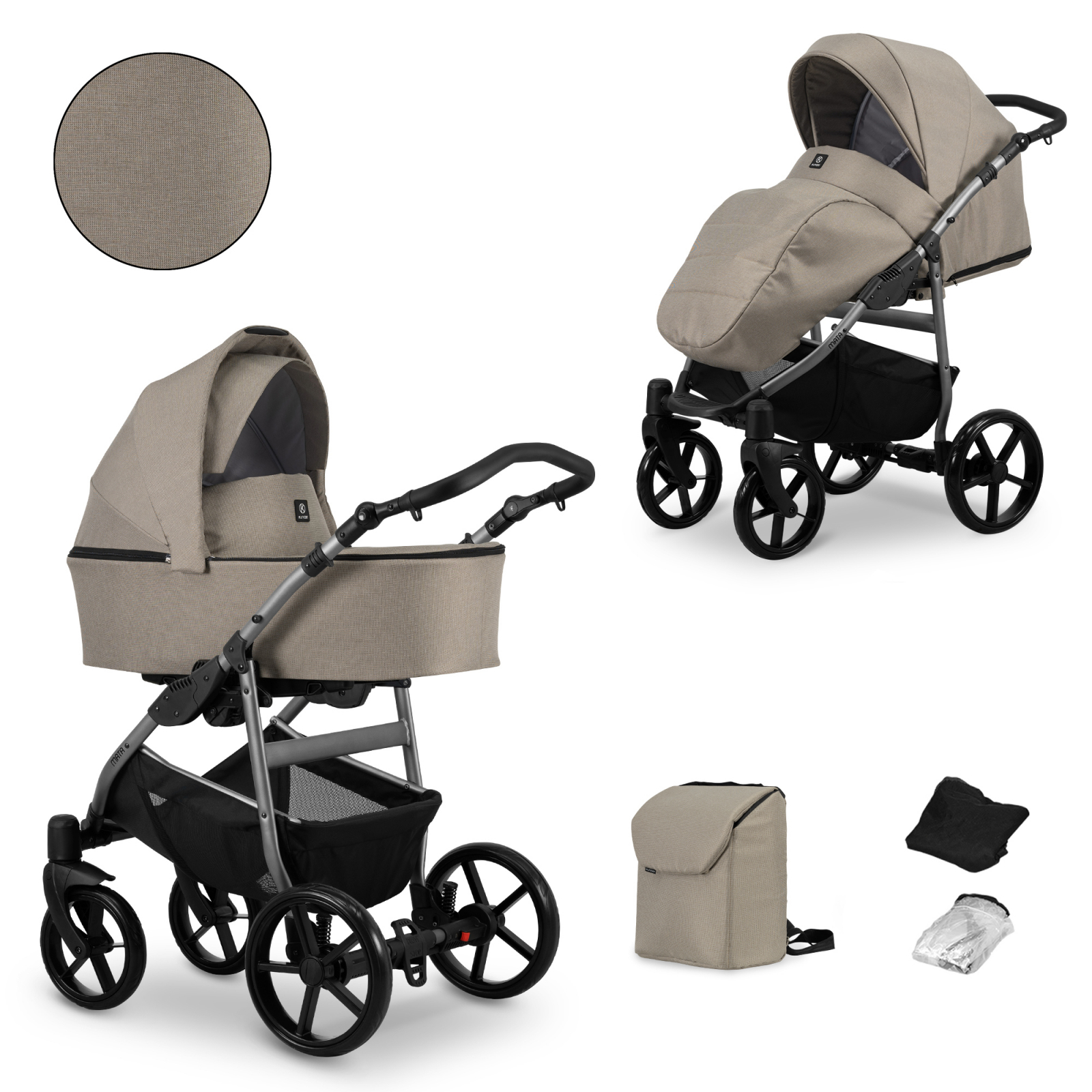 Carucior 2 in 1 Kunert MATA Cadru gri, 2
