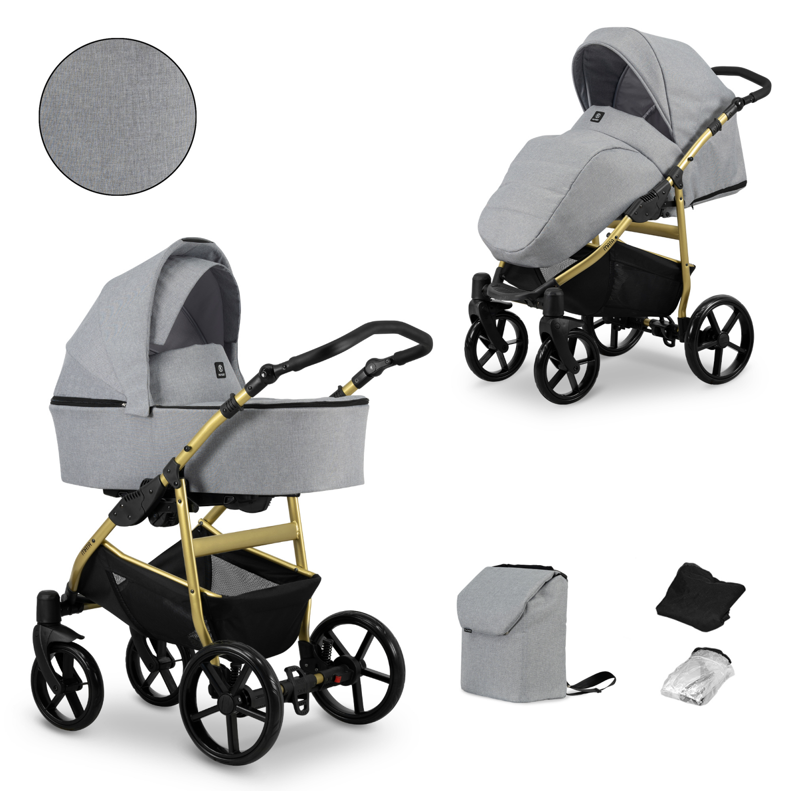 Carucior 2 in 1 Kunert MATA Cadru gold, 9