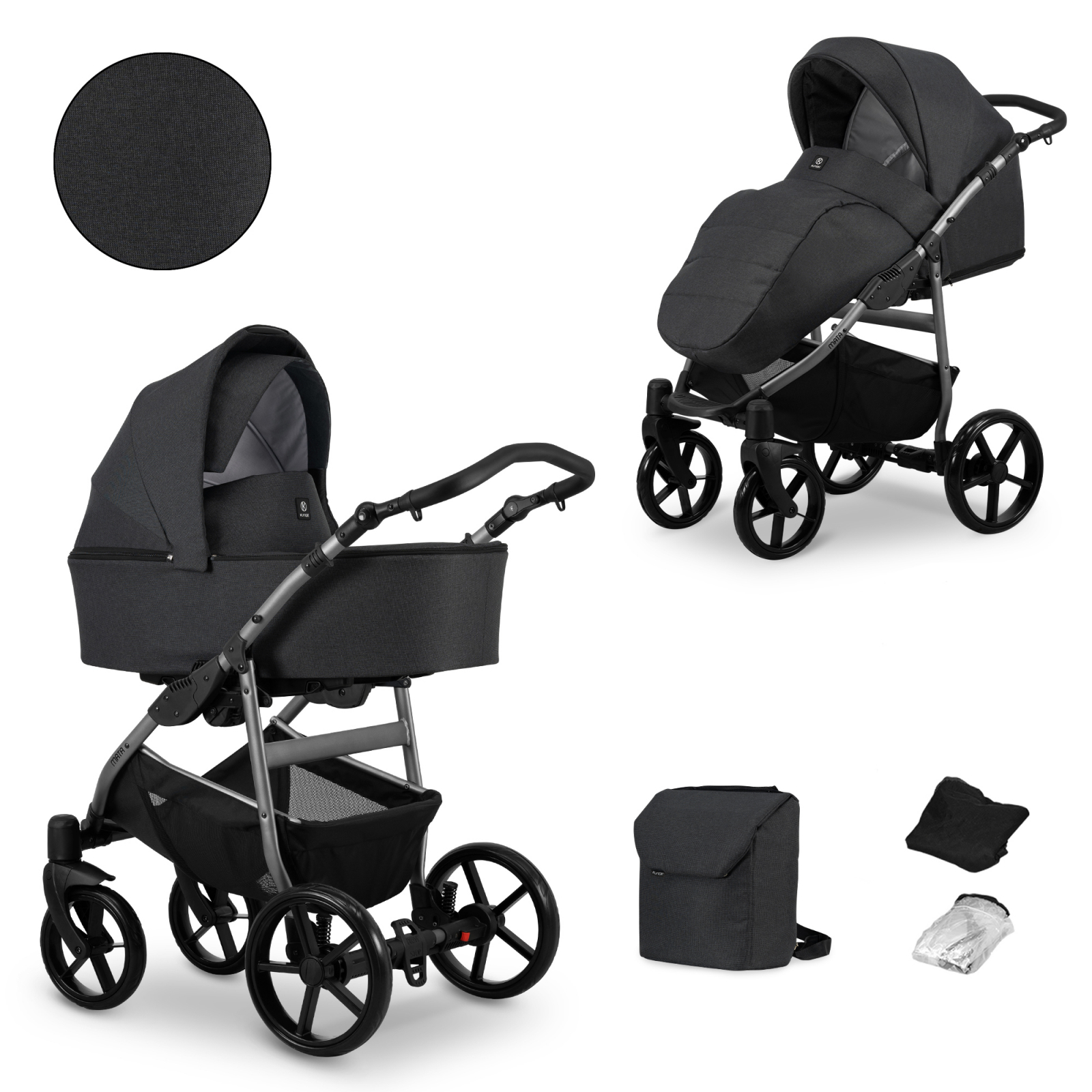 Carucior 2 in 1 Kunert MATA Cadru gri, 7