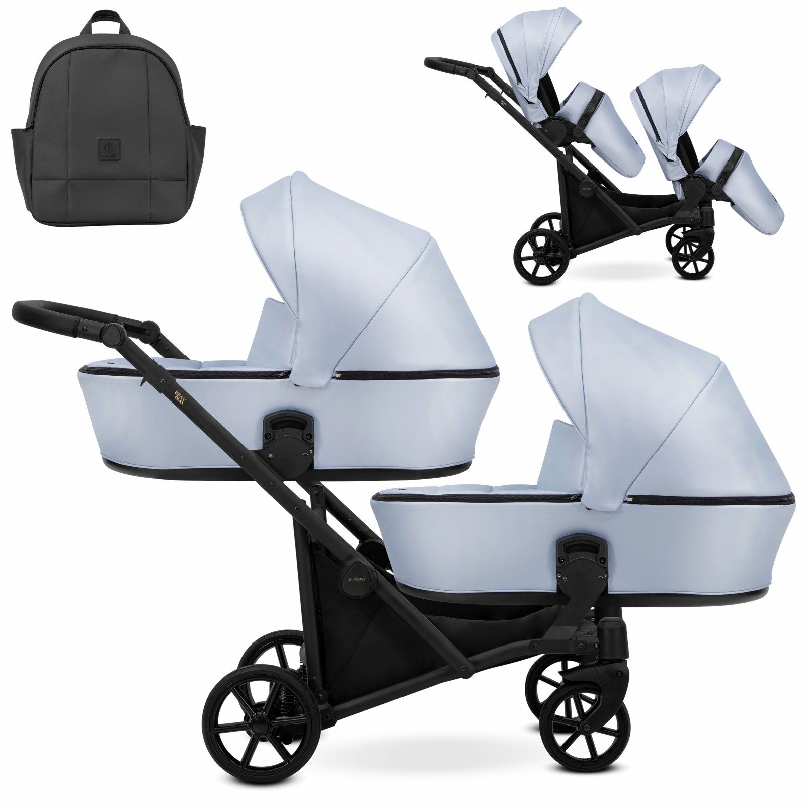 Carucior 2in1 pentru gemeni Kunert Brav Duo 14