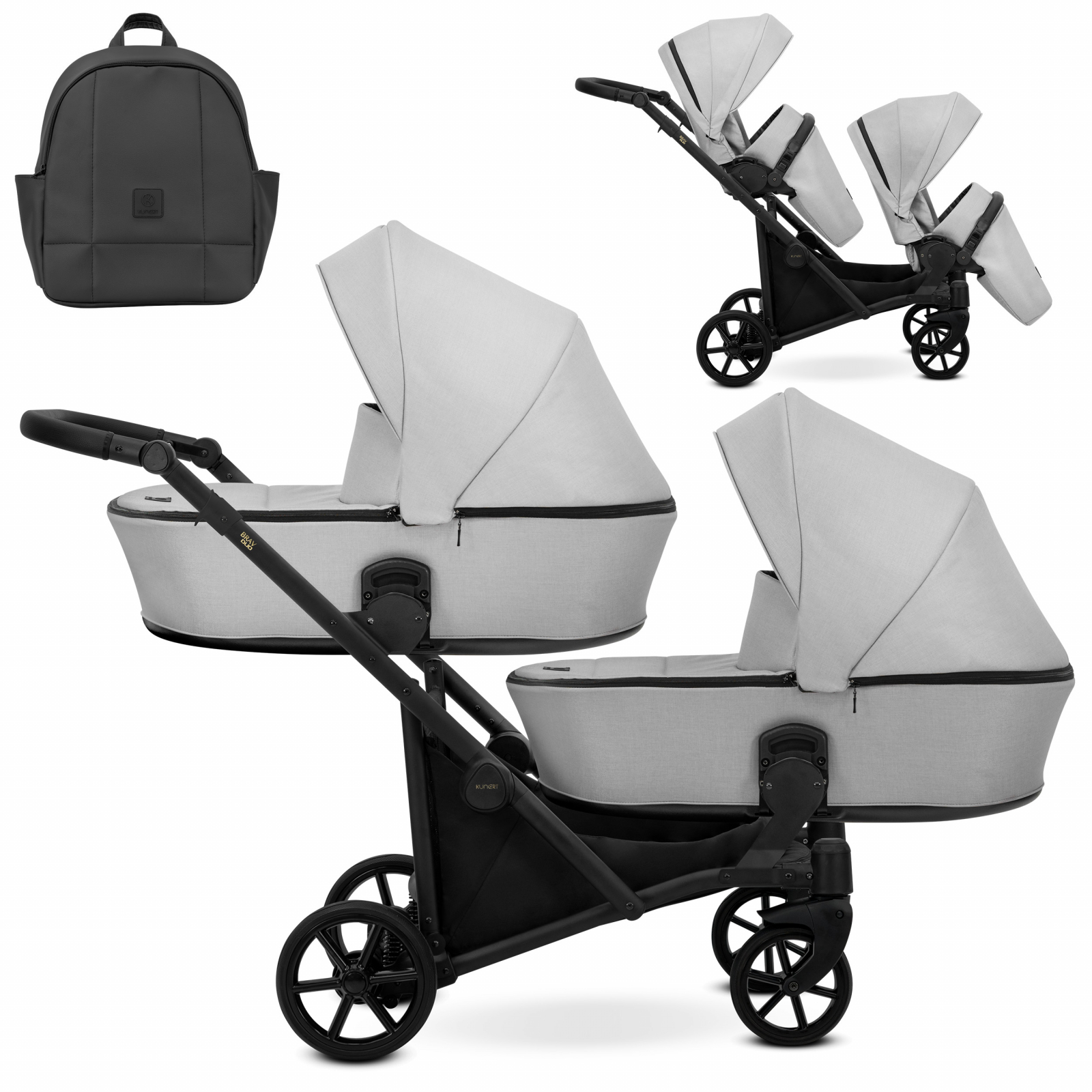 Carucior 2in1 pentru gemeni Kunert Brav Duo 3