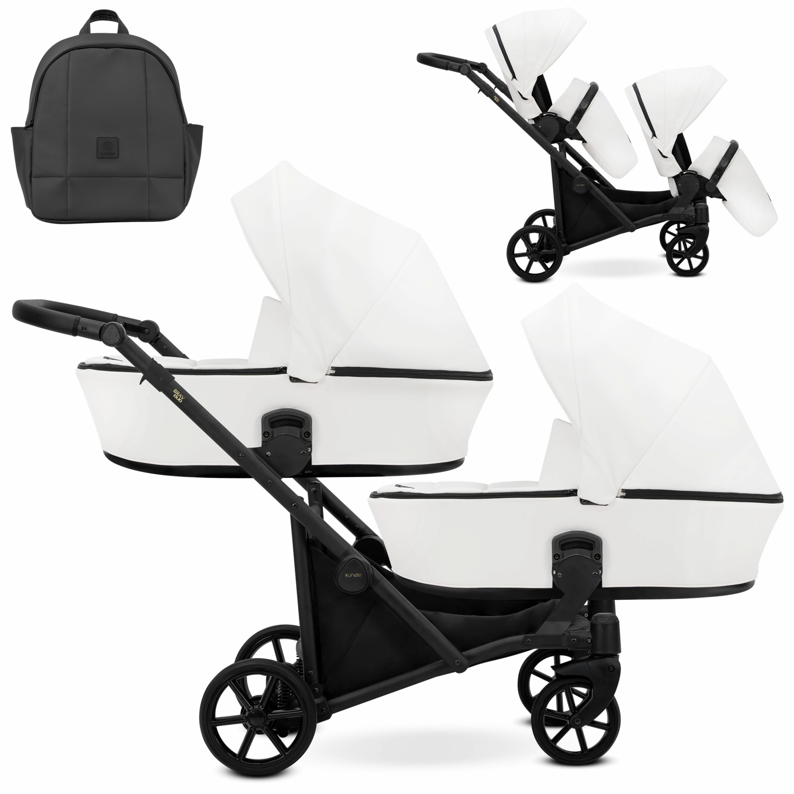 Carucior 2in1 pentru gemeni Kunert Brav Duo 12