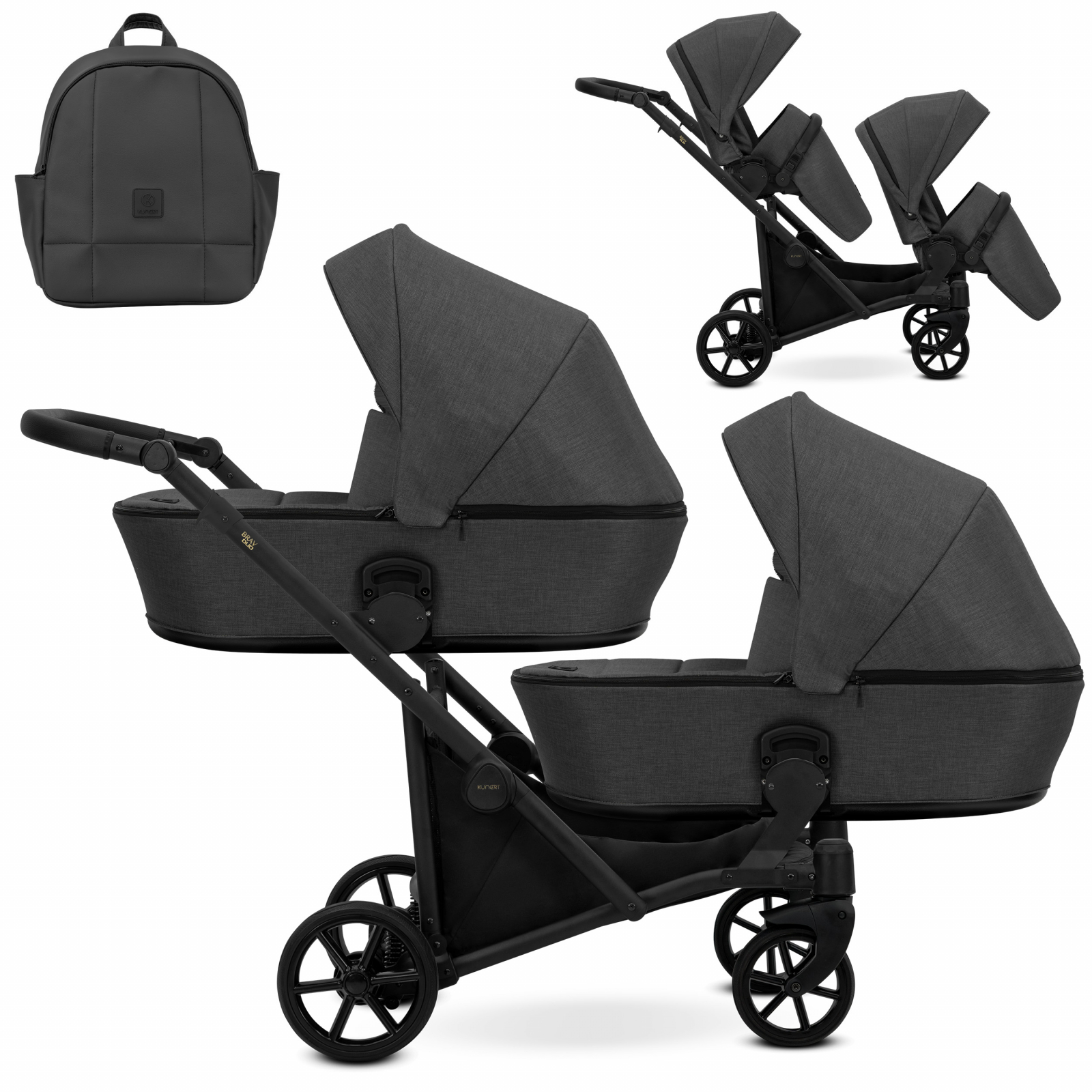 Carucior 2in1 pentru gemeni Kunert Brav Duo 2