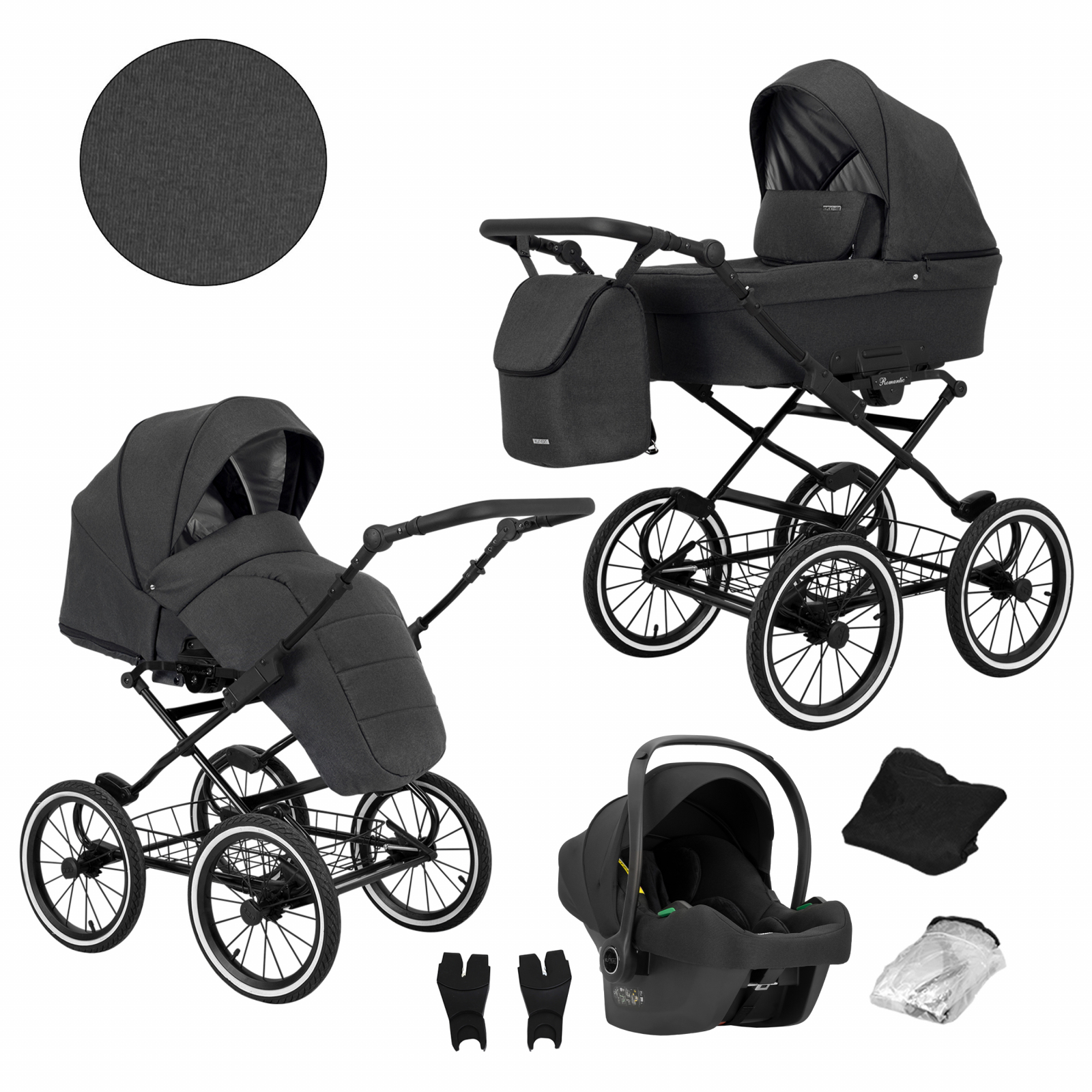 Carucior 3 in 1 Kunert Romantic Cadru negru, 8