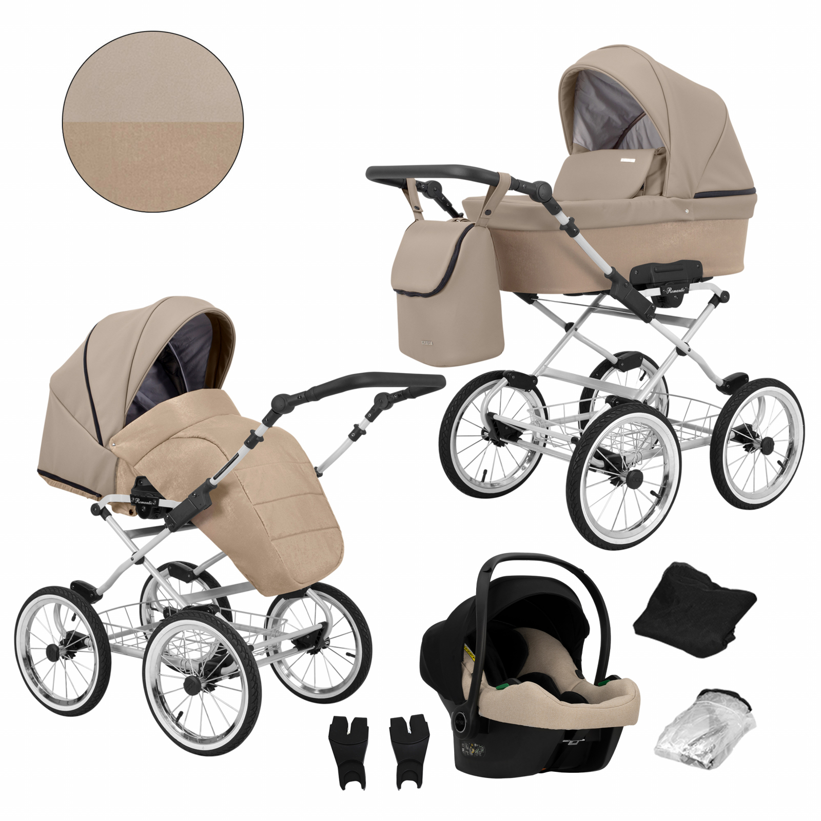 Carucior 3 in 1 Kunert Romantic Cadru gri, 12