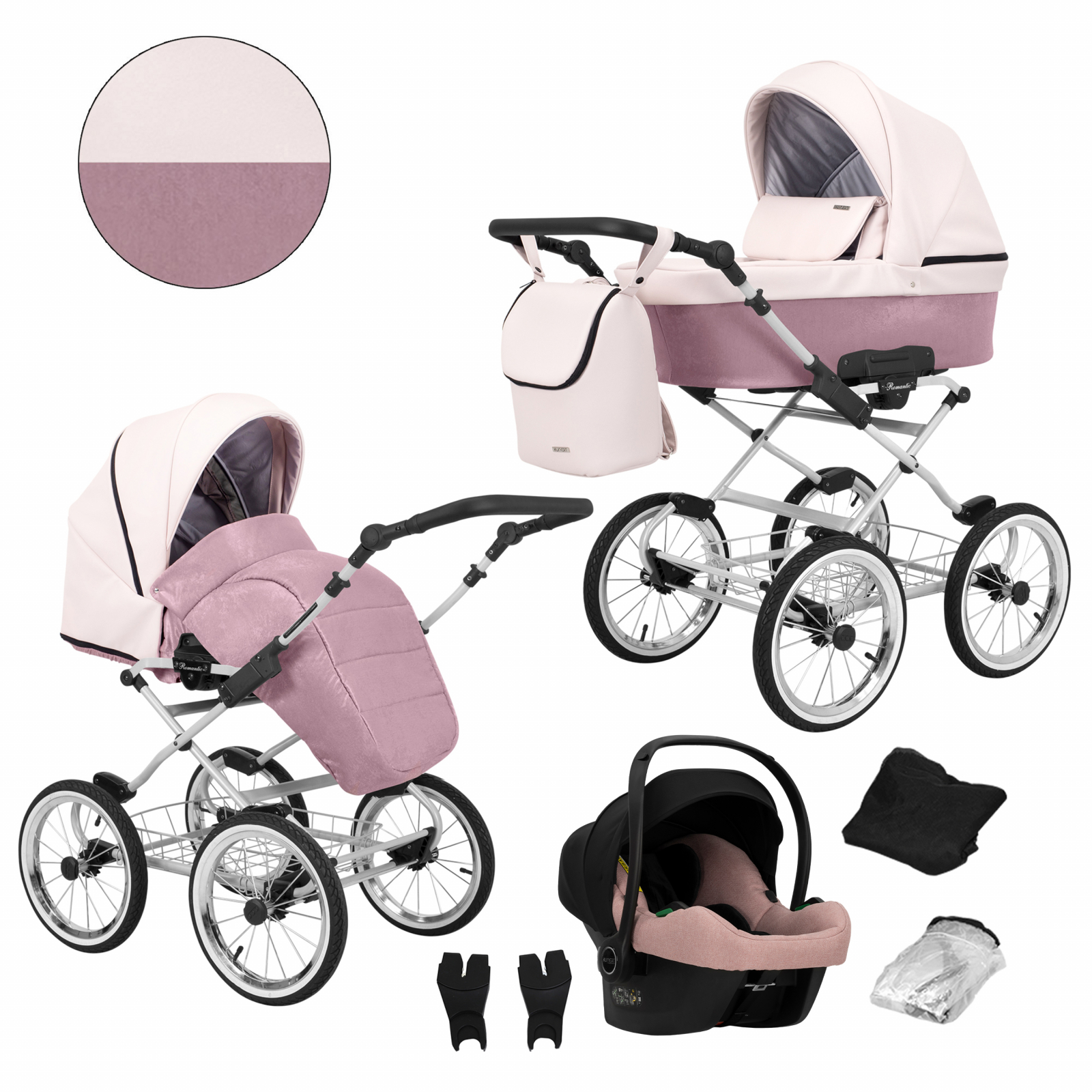 Carucior 3 in 1 Kunert Romantic Cadru gri, 15