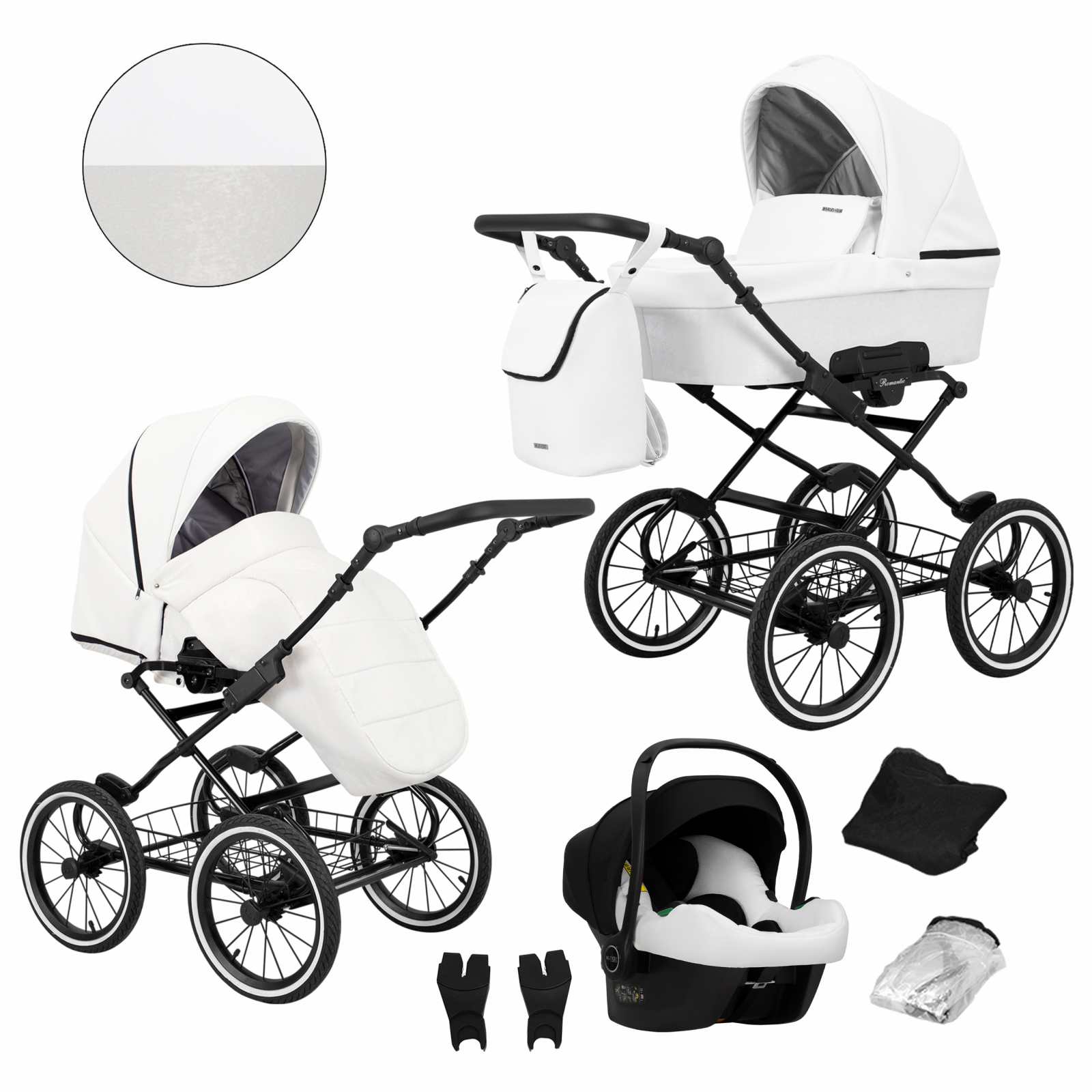 Carucior 3 in 1 Kunert Romantic Cadru negru, 16