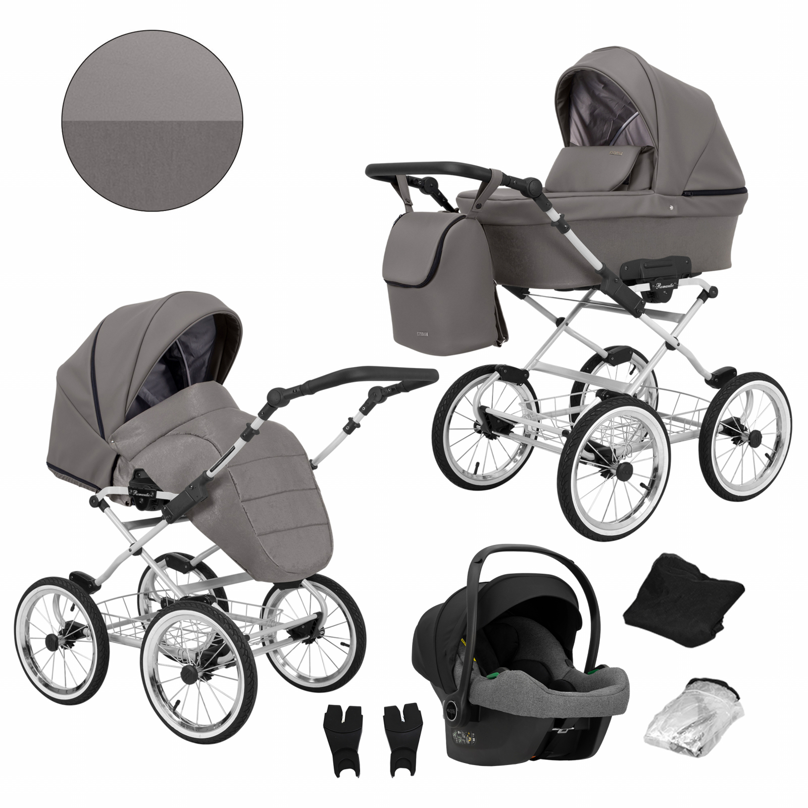 Carucior 3 in 1 Kunert Romantic Cadru gri, 10
