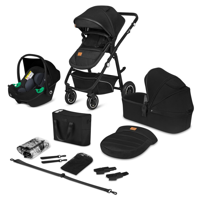 Carucior 3 in 1 Lionelo Bianka transformabil Negru
