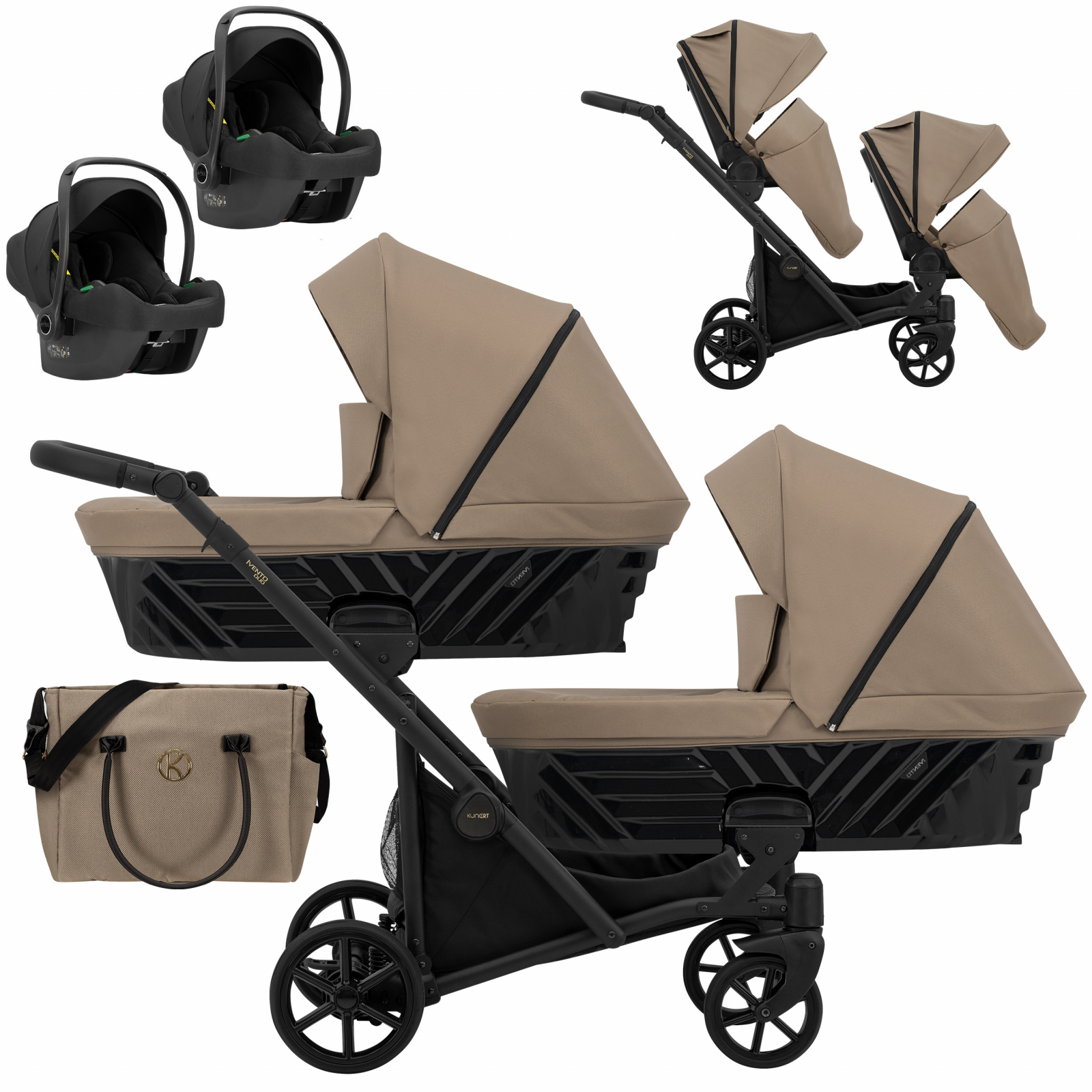 Carucior 3in1 pentru gemeni Ivento Duo Kunert 10