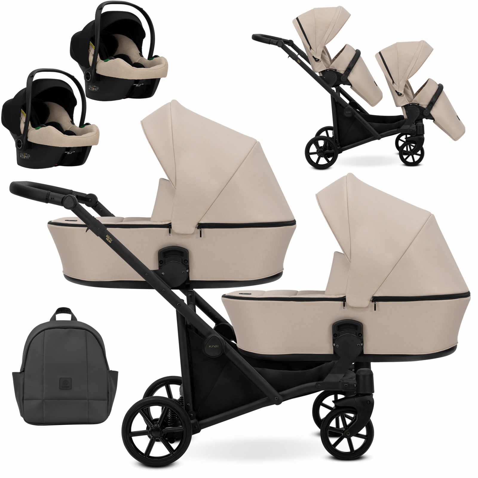 Carucior 3in1 pentru gemeni Kunert Brav Duo 6