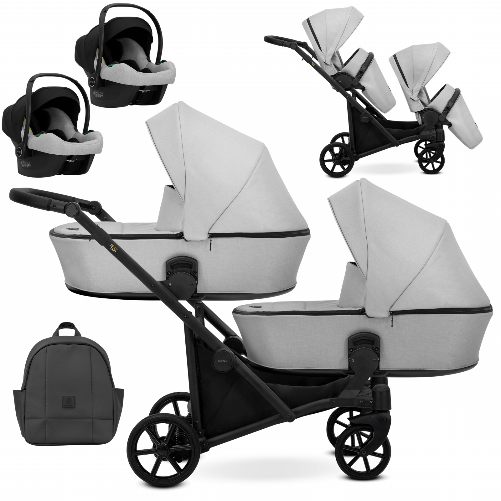 Carucior 3in1 pentru gemeni Kunert Brav Duo 3