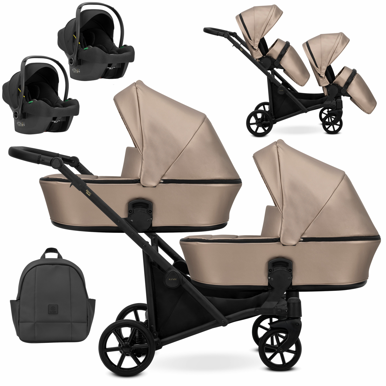 Carucior 3in1 pentru gemeni Kunert Brav Duo 13
