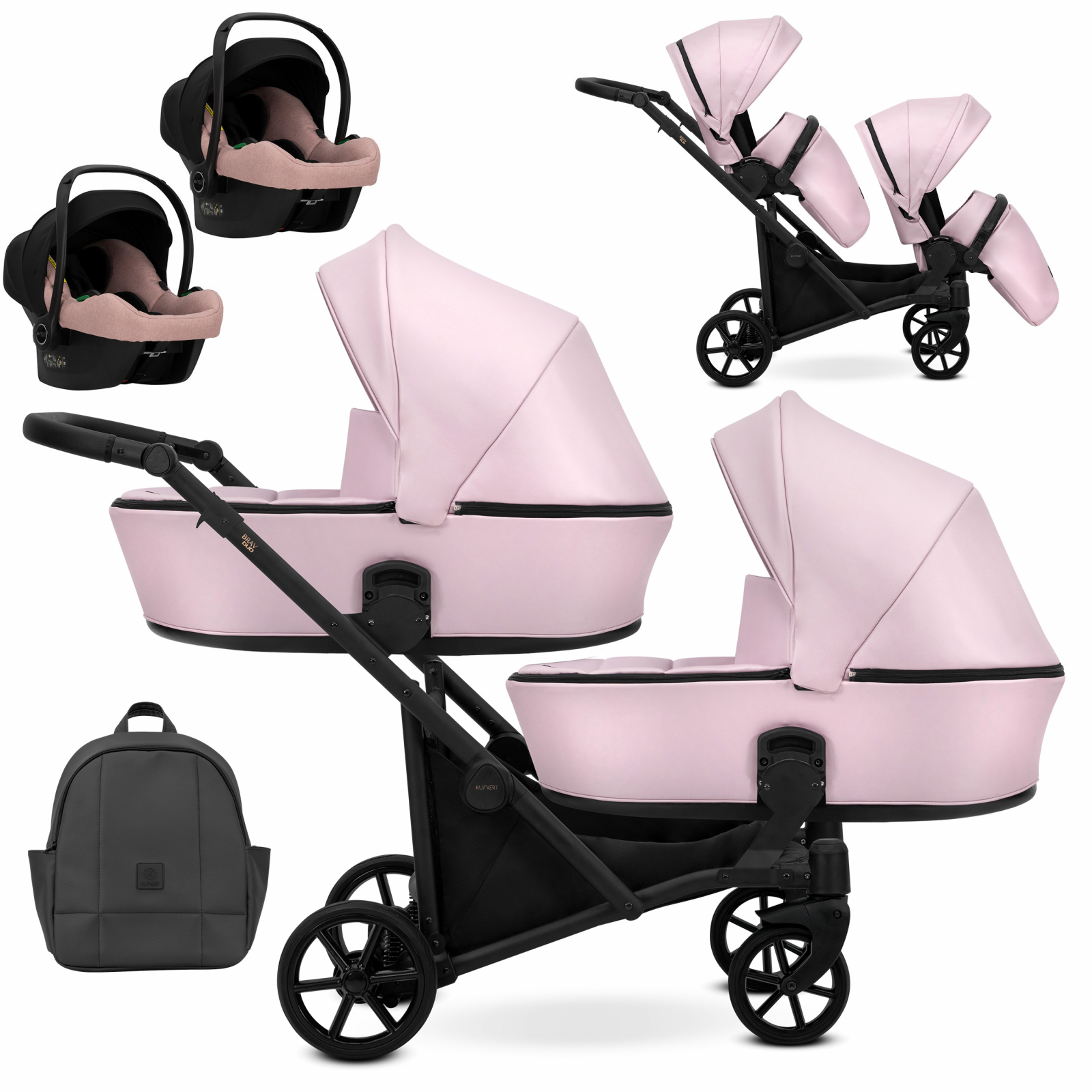 Carucior 3in1 pentru gemeni Kunert Brav Duo 15