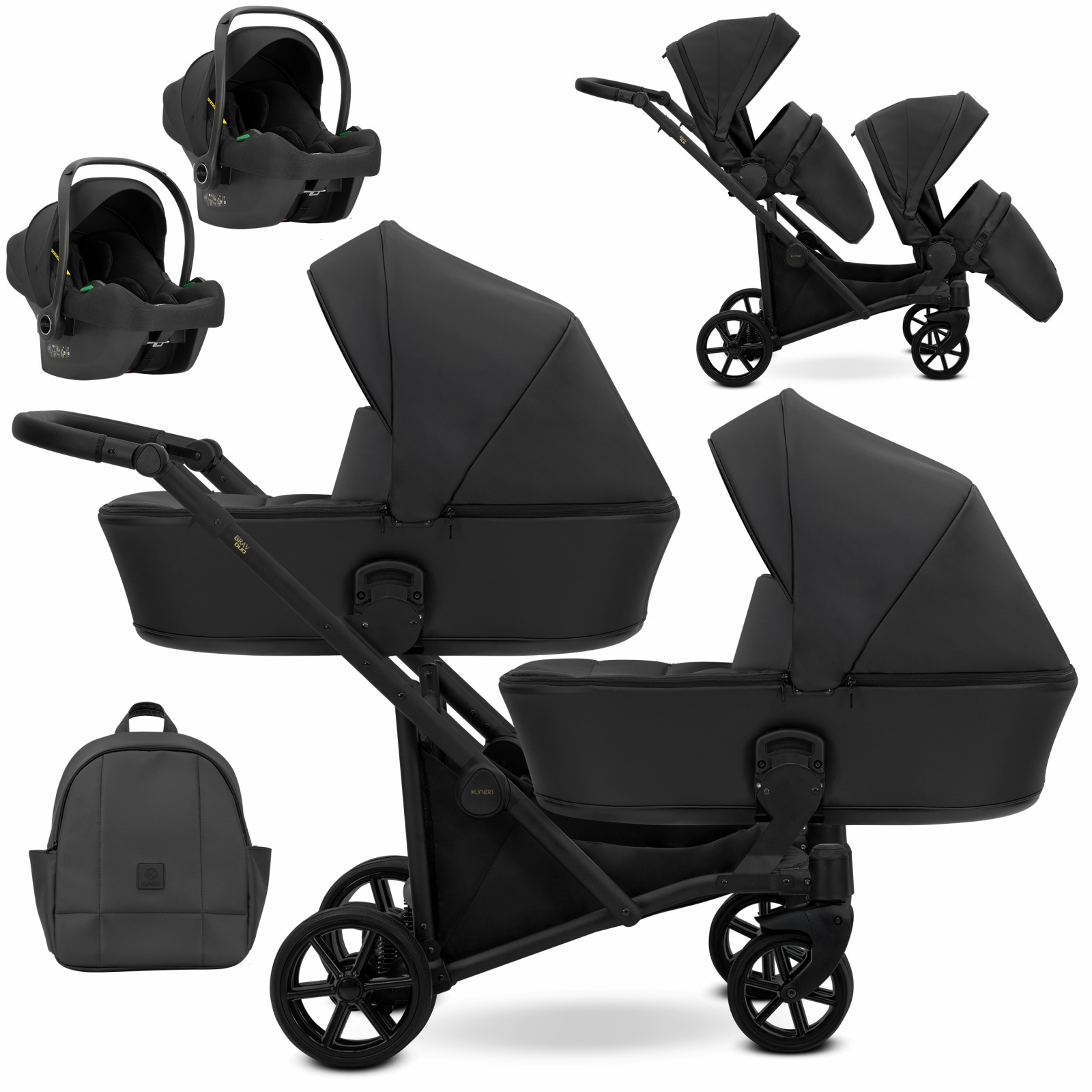 Carucior 3in1 pentru gemeni Kunert Brav Duo 11