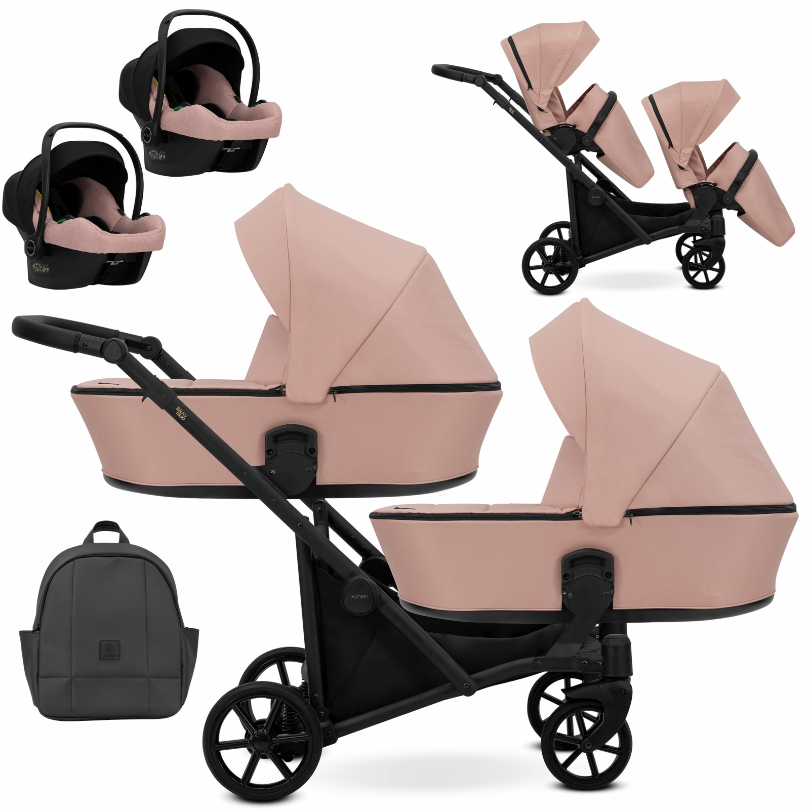 Carucior 3in1 pentru gemeni Kunert Brav Duo 4