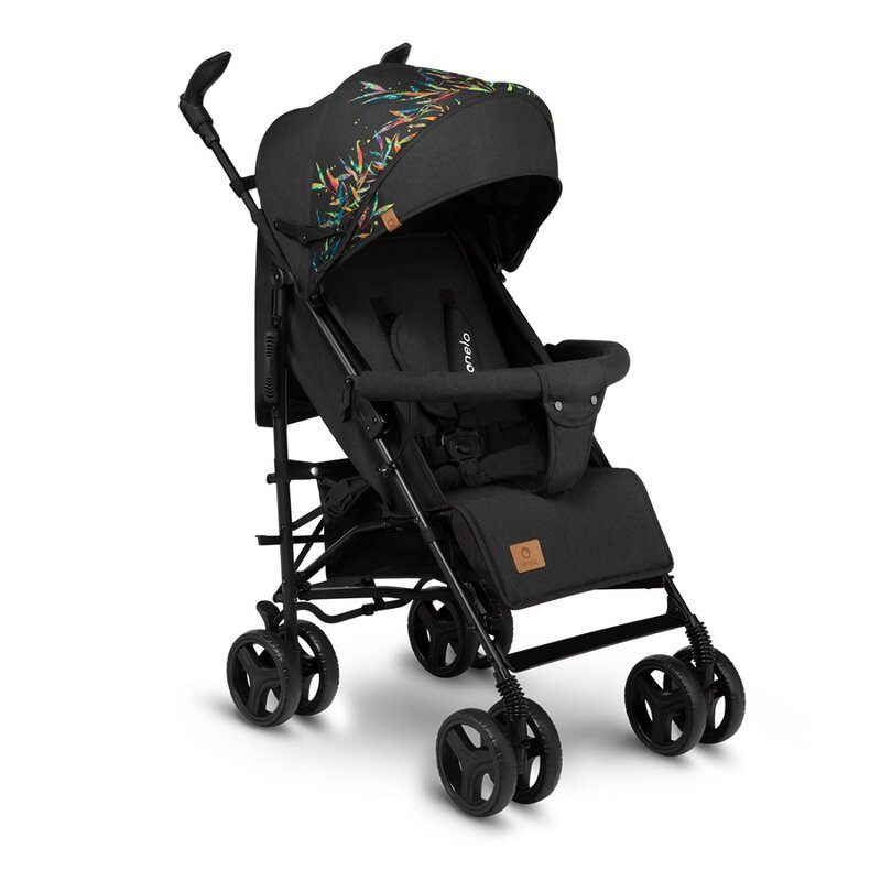 Carucior sport compact, Lionelo, Irma, Pliere tip umbrela, 6- 36 luni, Pana la 15 kg, Negru Multicolor