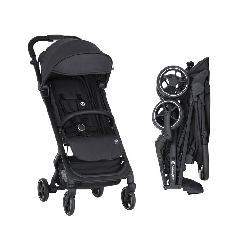 Carucior sport, PetiteMars, Fly, Pliere compacta, Spatar reglabil pana la pozitie de somn, Suport picioare reglabil, Copertina extensibila cu