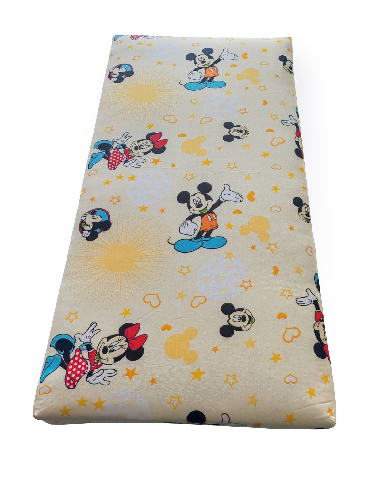 Husa suplimentara saltea tarc bumbac neted Mickey si Minnie 100x100 cm Multicolor