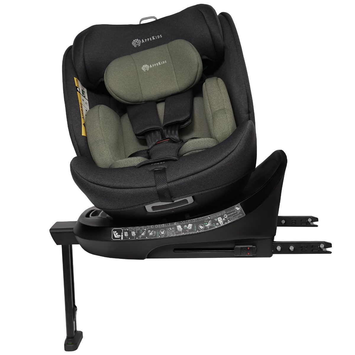 Scaun auto Appekids I-SIZE, 40-150 cm Rear Facing 360 Pro Confort Verde