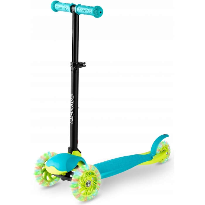 Trotineta cu roti cu LED Ricokids Loco Turcoaz