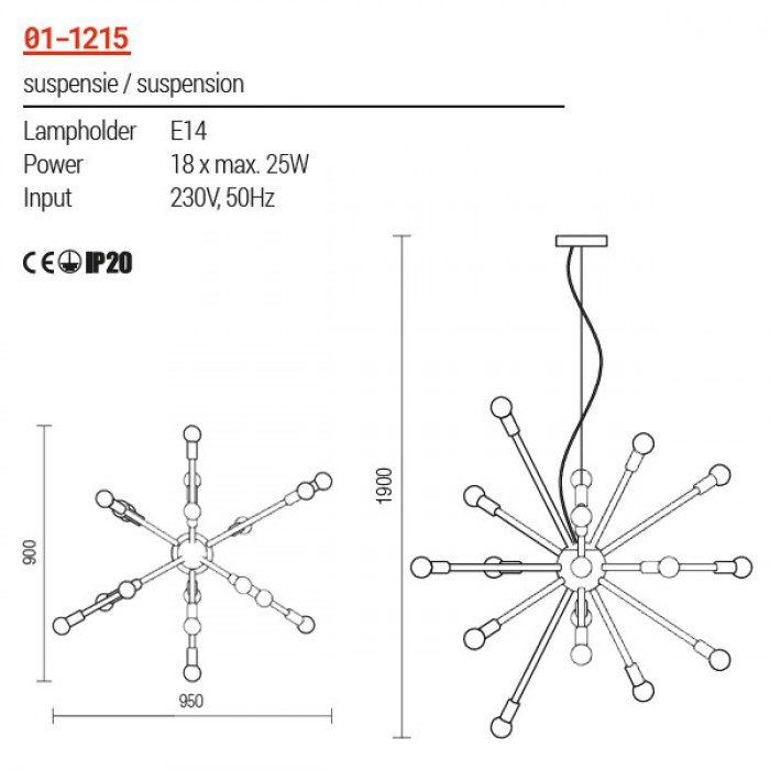Lustra Redo Stellar inaltime reglabila 01-1215 [4]