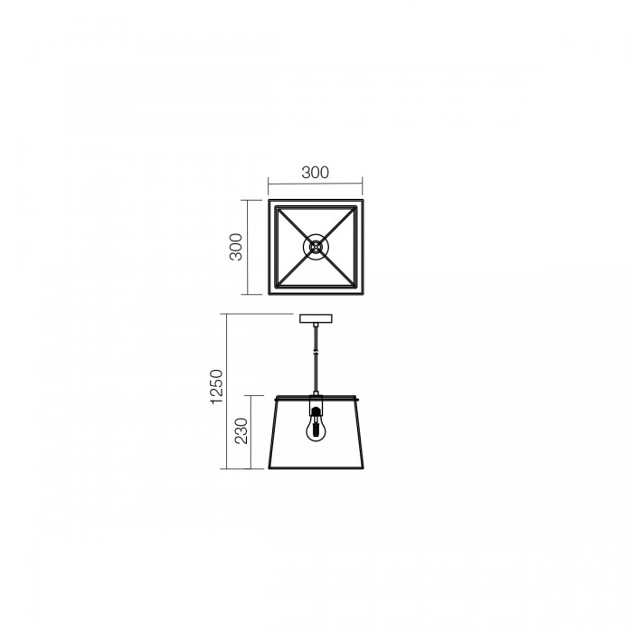 Suspensie Redo Sketch, negru, cupru, 1XE27, 30 cm [2]