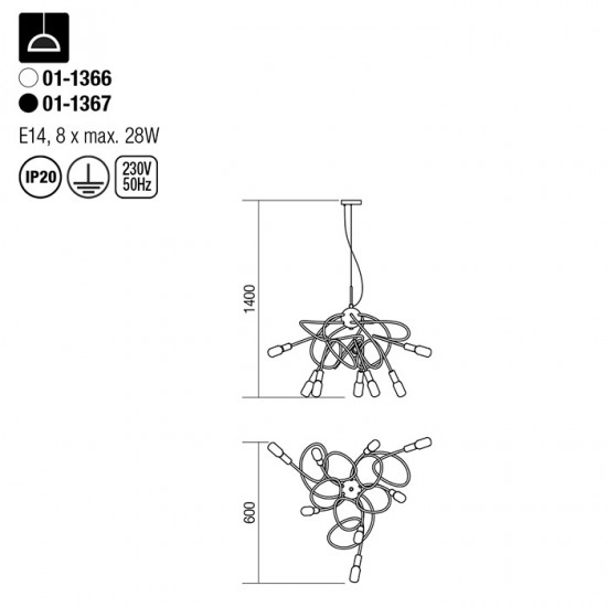 Lustra suspendata Redo Polys stil modern 01-1366 [3]