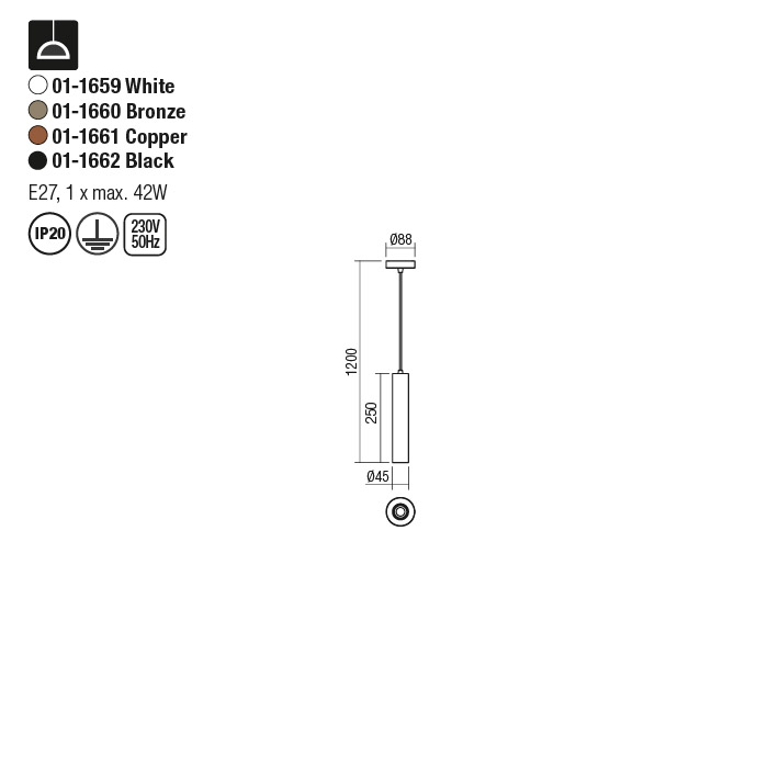 Pendul Redo Gossip, alb, 01-1659 [2]