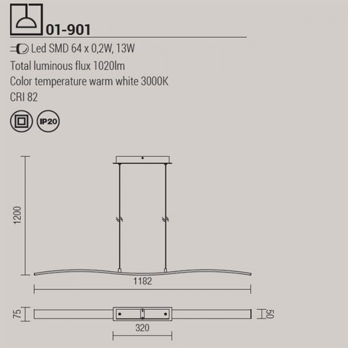 Suspensie LED Redo Onda 01-901 [2]
